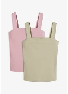 Top a costine in cotone biologico (pacco da 2), bonprix