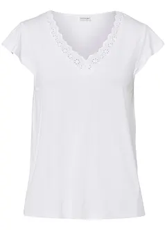 Maglia con pizzo in misto viscosa, bonprix