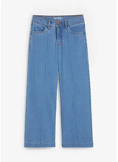 Jeans cropped wide leg, a vita media, bonprix