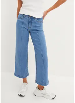 Jeans cropped wide leg, a vita media, bonprix