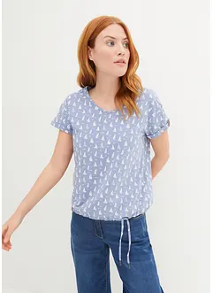 T-shirt fantasia con laccetto, bonprix