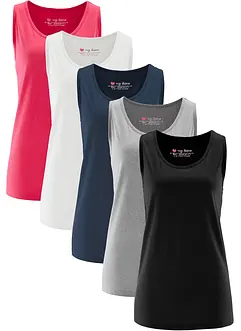 Top lungo in puro cotone (pacco da 5), bonprix