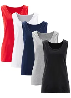Top lungo in puro cotone (pacco da 5), bonprix