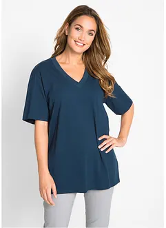 Maglia lunga e larga con scollo a V e maniche corte (pacco da 5), bonprix