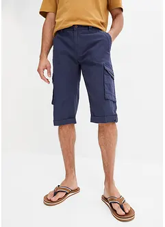 Bermuda cargo lunghi in fresco misto lino, regular fit, bonprix