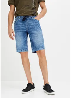 Bermuda elasticizzati in jeans leggero con elastico in vita, slim fit, bonprix