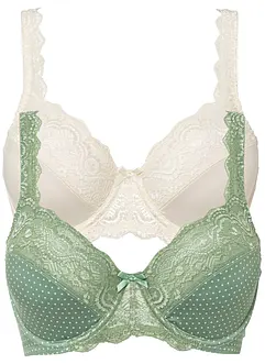 Reggiseno con ferretto e pizzo delicato (pacco da 2), bonprix