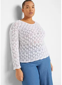 Maglione traforato oversize, bonprix