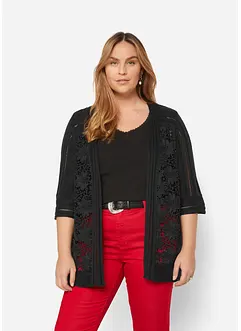 Cardigan con pizzo, bonprix