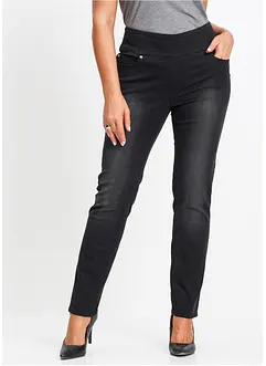 Jeans ultra elasticizzati con bordo vita comodo straight, vita media, bonprix