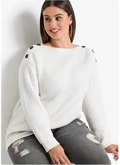 Maglione oversize con bottoni, bonprix