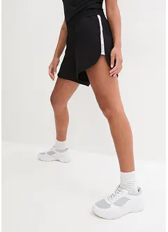 Pantaloni corti sportivi con righe a contrasto, bonprix