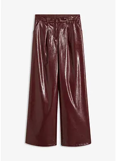 Pantaloni in similpelle, a vita alta, bonprix