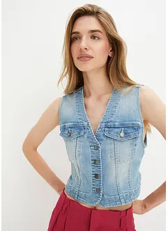 Gilet in jeans elasticizzato, bonprix