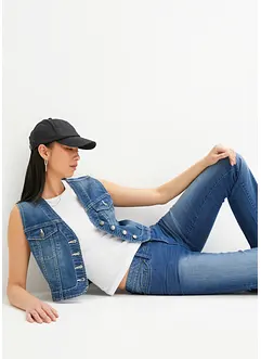 Gilet in jeans elasticizzato, bonprix