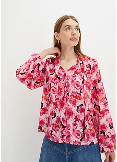 Blusa in chiffon con fiocco, bonprix