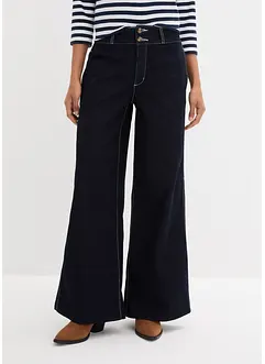 Jeans elasticizzati wide leg, a vita alta, bonprix