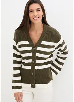 Cardigan a righe in cotone, bonprix