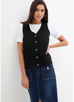 Gilet in maglia fine con bottoni, bonprix