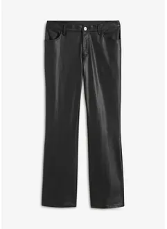 Pantaloni in similpelle larghi, a vita media, bonprix