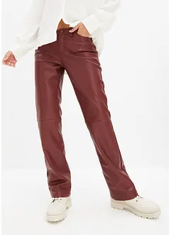 Pantaloni in similpelle, a vita media, bonprix