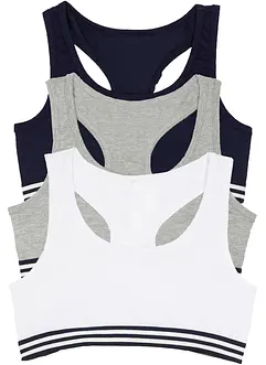 Reggiseno bustier con morbido cotone (pacco da 3), bonprix