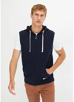 Gilet in felpa con zip e cappuccio, bonprix