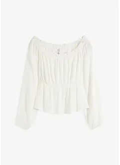 Blusa con spalle scoperte in viscosa crinkle, bonprix