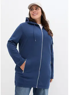Felpa lunga con cerniera e tasche zippate, bonprix