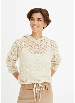 Maglione leggero con cappuccio, bonprix