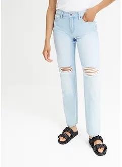 Jeans straight con effetto sdrucito, bonprix