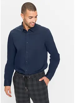 Camicia elasticizzata con cotone, slim fit, bonprix