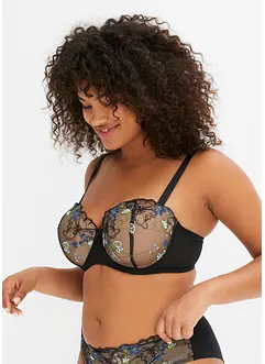 Reggiseno a balconcino con ferretto e ricami, bonprix