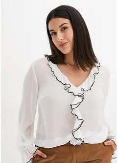 Blusa con volant, bonprix