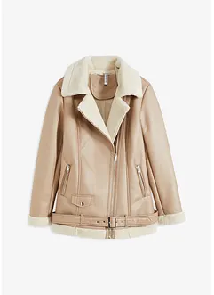 Giacca shearling biker, bonprix