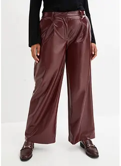 Pantaloni in similpelle, a vita alta, bonprix