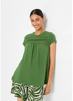 Maglia in cotone con pizzo, bonprix