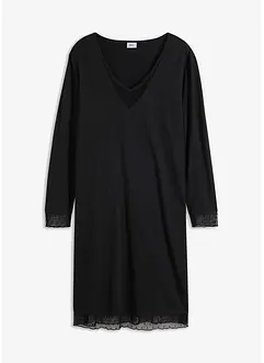 Camicia da notte con inserti in pizzo in cotone biologico, bonprix
