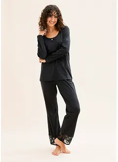 Pigiama con pizzo delicato, bonprix