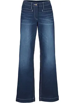 Jeans wide leg con bordo vita confortevole, vita media, bonprix