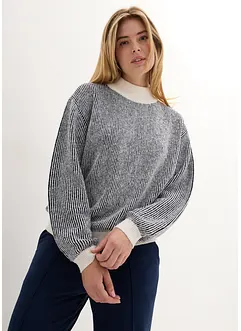 Maglione a righe con colletto alto, bonprix