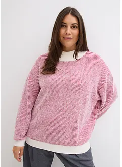 Maglione a righe con colletto alto, bonprix