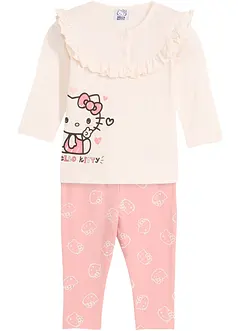 Maglia a maniche lunghe e leggings Hello Kitty con cotone (set 2 pezzi), bonprix