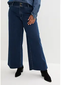 Jeans elasticizzati wide leg, a vita alta, bonprix