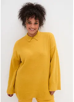 Maglione oversize a collo alto con spacchi laterali, bonprix