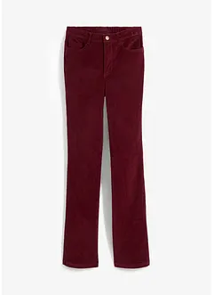 Pantaloni a zampa in velluto elasticizzato con cinta comoda a vita alta, bonprix