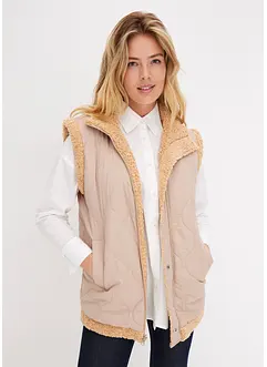 Gilet trapuntato double-face con pelliccia sintetica, bonprix