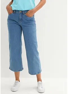 Jeans cropped wide leg, a vita media, bonprix