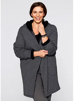 Felpa con zip e  cappuccio in pile teddy, bonprix