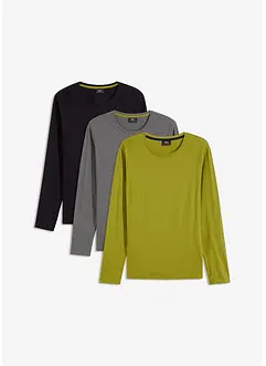 Maglia a maniche lunghe (pacco da 3), bonprix